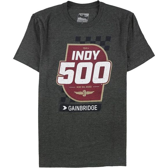 Indy 500 Mens Shield & Racecar Graphic T-Shirt, gray, XL - Picture 1 of 1